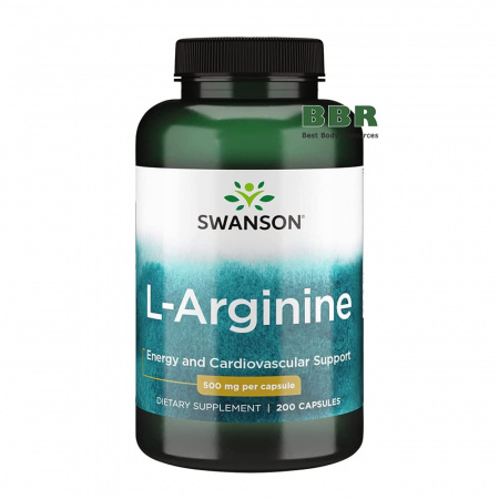 L-Arginine 500mg 200 Caps, Swanson L-Arginine 500mg 200 Caps, Swanson