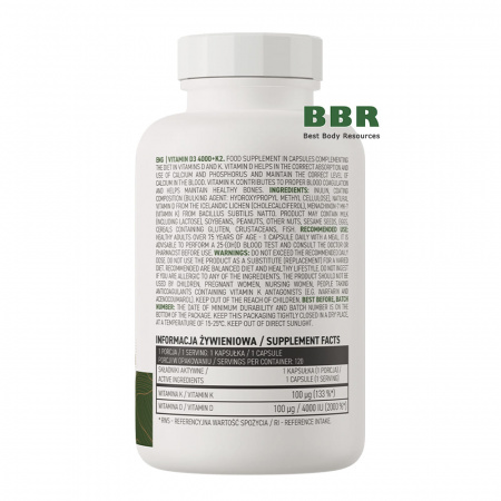 D3 4000iu + K2 120 Caps, OstroVit