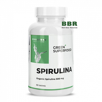Organic Spirulina 500mg 90 Tabs, Progress Nutrition