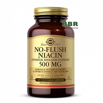 No-Flush Niacin 500mg 100 Veg Caps, Solgar