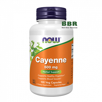 Cayenne 500mg 100 Veg Caps, NOW Foods