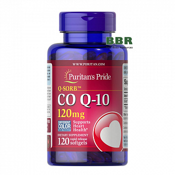 Q-SORB Co Q10 120mg 120 Softgels, Puritans Pride