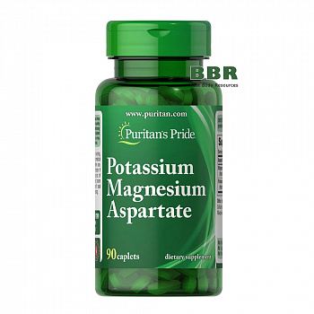 Potassium Magnesium Aspartate 90 Tabs, Puritans Pride