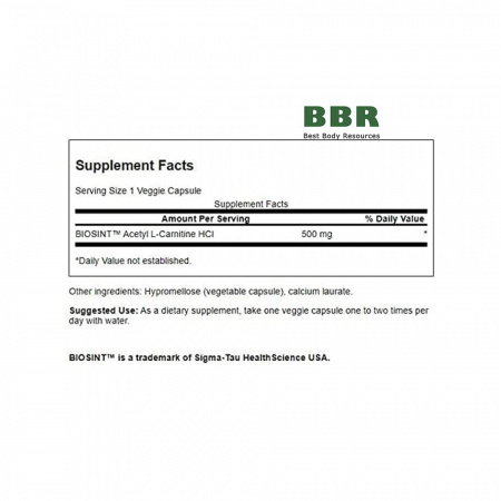 Acetyl L-Carnitine HCL 60 Veg Caps, Swanson