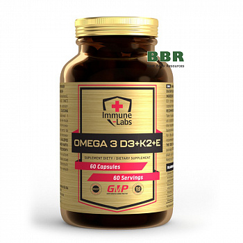 Omega 3 D3 K2 MK7 plus Vit E 60 Caps, Immune Labs