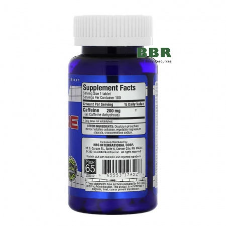 Caffeine 100 Tabs, ALLMAX Nutrition Caffeine 100 Tabs, ALLMAX Nutrition