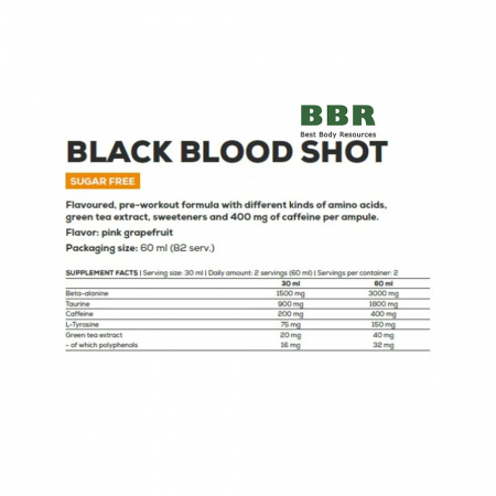 Black Blood Shot 2 Servings 60ml, BioTechUSA