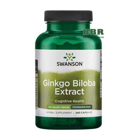 Ginkgo Biloba Extract 60mg 240 Caps, Swanson Ginkgo Biloba Extract 60mg 240 Caps, Swanson