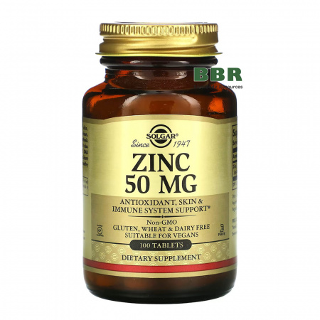 Zinc 50mg 100 Tabs, Solgar