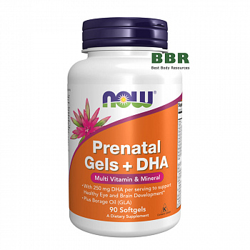 Prenatal Gels + DHA 90 Softgels, NOW Foods