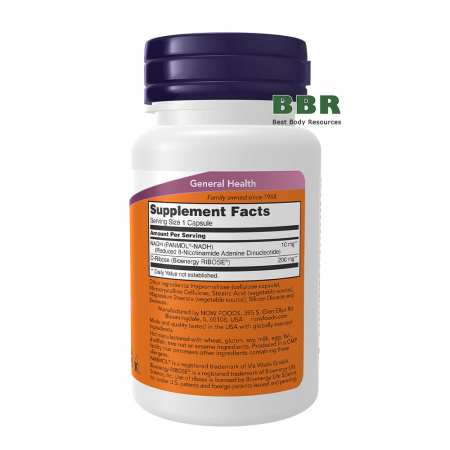 NADH 10mg 60 Caps, NOW Foods