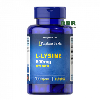 L-Lysine 500mg Free Form 100 Caps, Puritans Pride