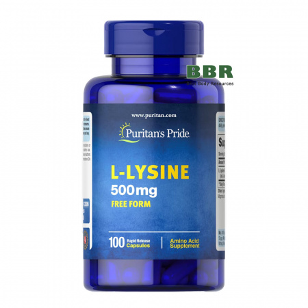 L-Lysine 500mg Free Form 100 Caps, Puritans Pride
