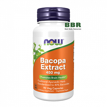 Bacopa Extract 450mg 90 Veg Caps, NOW Foods