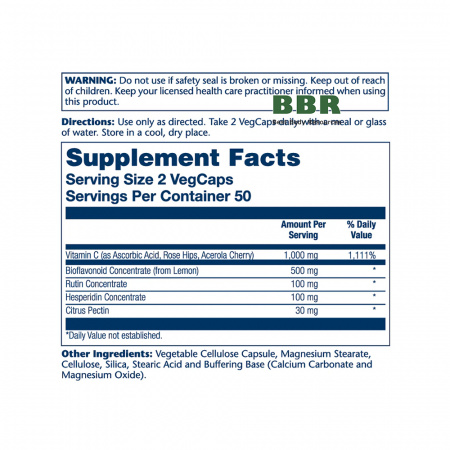 Super Bio Vitamin C 1000mg 100 Veg Caps, Solaray