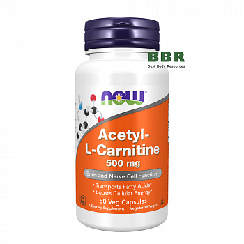Acetyl L-Carnitine 500mg 50 Veg Caps, NOW Foods
