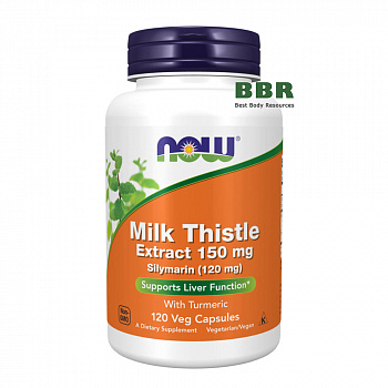 Milk Thistle Extract 150mg Silymarin 120mg 120 Veg Caps, NOW Foods