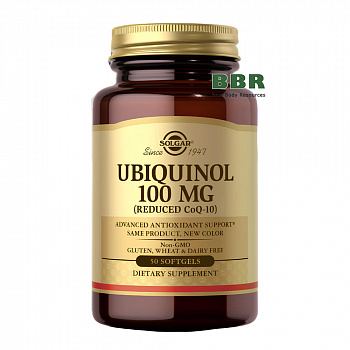 Ubiquinol 100mg Reduced CoQ-10 50 Softgels, Solgar