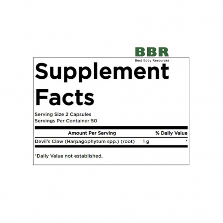 Full Spectrum Devils Claw 500mg 100 Caps, Swanson