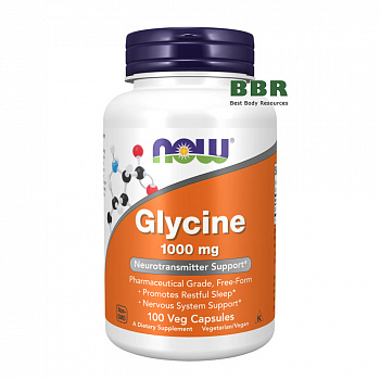 Glycine 1000mg 100 Veg Caps, NOW Foods