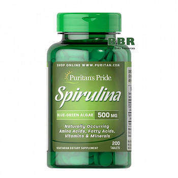 Spirulina 500mg 200 Tabs, Puritans Pride