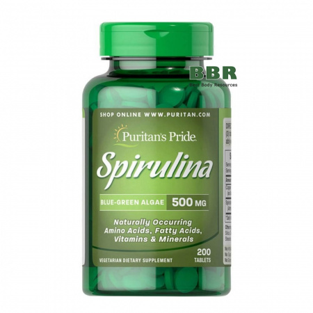 Spirulina 500mg 200 Tabs, Puritans Pride