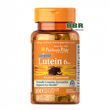 Lutein 6mg with Zeaxanthin 100 Softgels, Puritans Pride