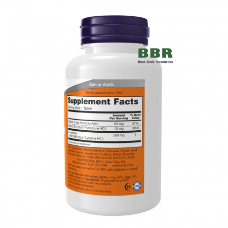 L-Cysteine 500mg 100 Tabs, NOW Foods