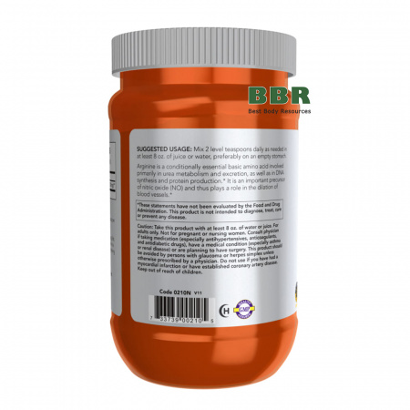 L-Arginine Powder 454g, NOW Foods