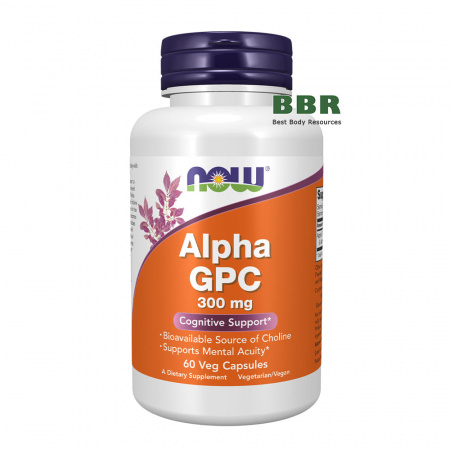Alpha GPC 300mg 60 Veg Caps, NOW Foods