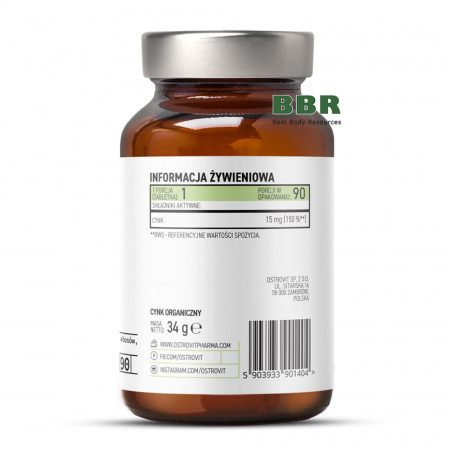 Organic Zinc 90 Tabs, OstroVit Pharma