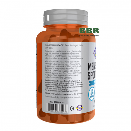 Mens Active Sport Multi 180 Softgels, NOW Foods