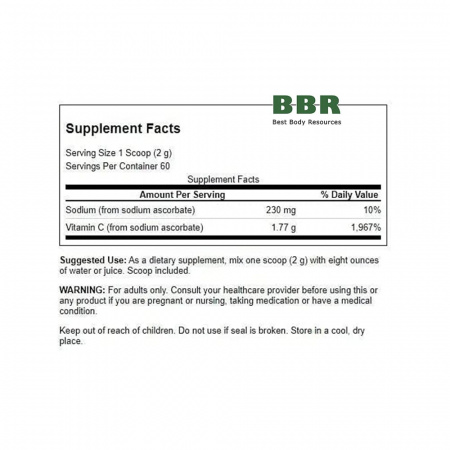 Buffered Vitamin C from Sodium Ascorbate 120g, Swanson