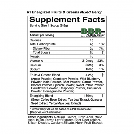 R1 Energized Fruits and Greens 25 Servings, Rule One