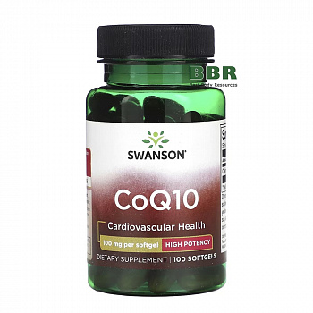 CoQ10 High Potency 100mg 100 Softgels, Swanson