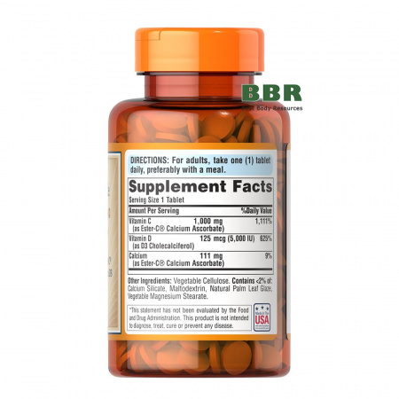 Ester-C 1000mg plus D3 5000iu 60 Tabs, Puritans Pride Ester-C 1000mg plus D3 5000iu 60 Tabs, Puritans Pride