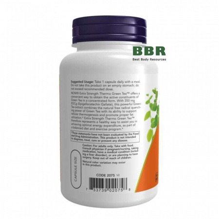 Thermo Green Tea 700mg 90 Veg Caps, NOW Foods