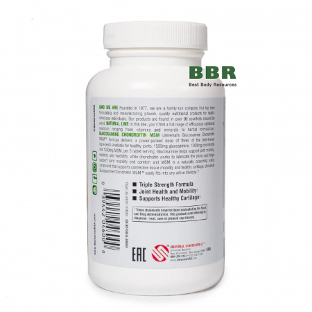 Naturals Glucosamine Chondroitin MSM 90 Tabs, Universal Nutrition