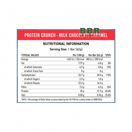Protein Crunch Bar 62g, Applied Nutrition Protein Crunch Bar 62g, Applied Nutrition