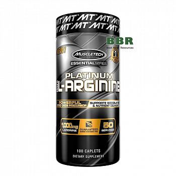 Platinum L-Arginine HCL 1000mg 100 Tabs, MuscleTech