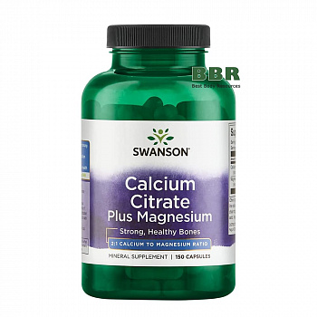 Calcium Citrate Plus Magnesium 150 Caps, Swanson
