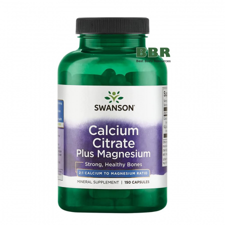 Calcium Citrate Plus Magnesium 150 Caps, Swanson