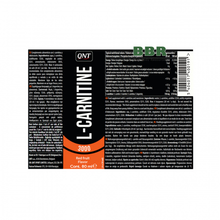 L-Carnitine Shot 3000mg 80ml, QNT