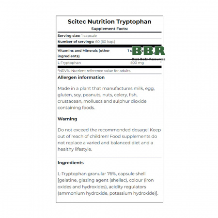 Tryptophan 500mg 60capsm Scitec Nutrition