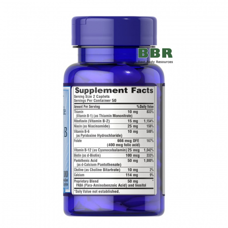 Complete B-Complex Vitamin 100 Tabs, Puritans Pride
