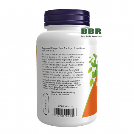 Turmeric Curcumin Gels 60 Softgels, NOW Foods