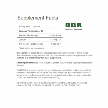 IP-6 Inositol Hexaphosphate 510mg 120 Caps, Puritans Pride