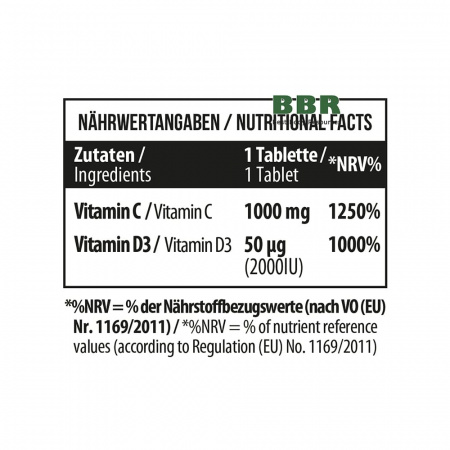 Vitamin C 1000mg + D3 100 Tabs, MST