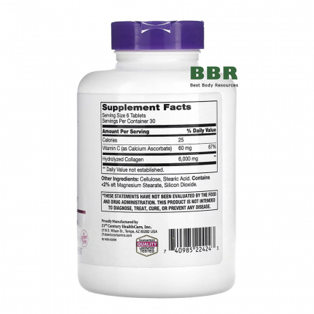 Collagen Plus Vitamin C 180tab, 21st Century