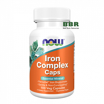 Iron Complex Caps 100 Veg Caps, NOW Foods